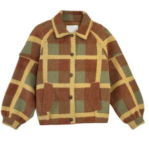 NWT ANTHROPOLOGIE NVLT EYELASH COATIGAN BOMBER JACKET SCANDI HOUNDSTOOTH MED